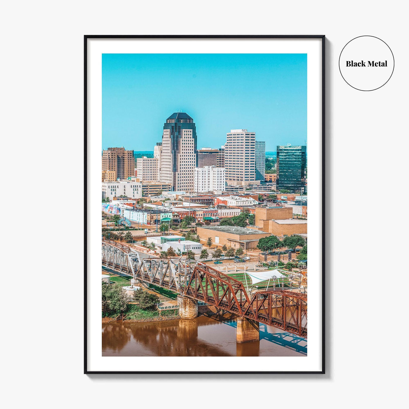 Shreveport Skyline Fine Art Photo Print, River, Louisiana, USA Wall Decor Poster