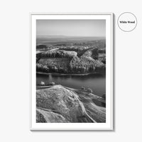 Danube River Romania Black and White Fine Art Photo Print, Dobrogea, Aerial View, Poster