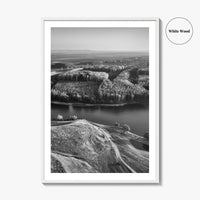 Danube River Romania Black and White Fine Art Photo Print, Dobrogea, Aerial View, Poster