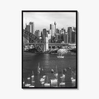 Sydney Skyline Black and White Fine Art Photo Print, Poster, New South Wales Australia