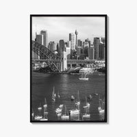 Sydney Skyline Black and White Fine Art Photo Print, Poster, New South Wales Australia