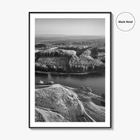 Danube River Romania Black and White Fine Art Photo Print, Dobrogea, Aerial View, Poster