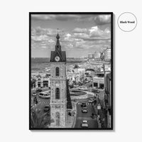 Tel Aviv Black and White Fine Art Photo Print, Jaffa Clock Tower Israel Poster