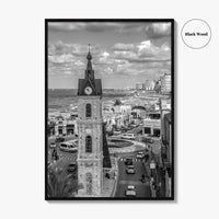 Tel Aviv Black and White Fine Art Photo Print, Jaffa Clock Tower Israel Poster
