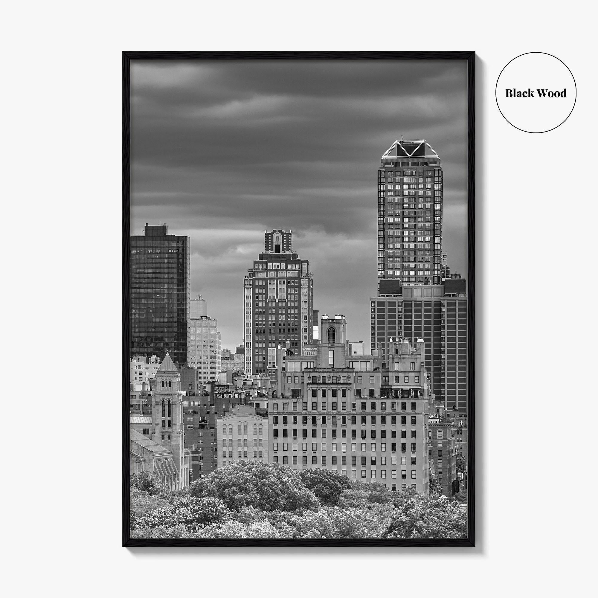 Upper East Side Skyline Black and White Fine Art Photo Print, Central Park NYC
