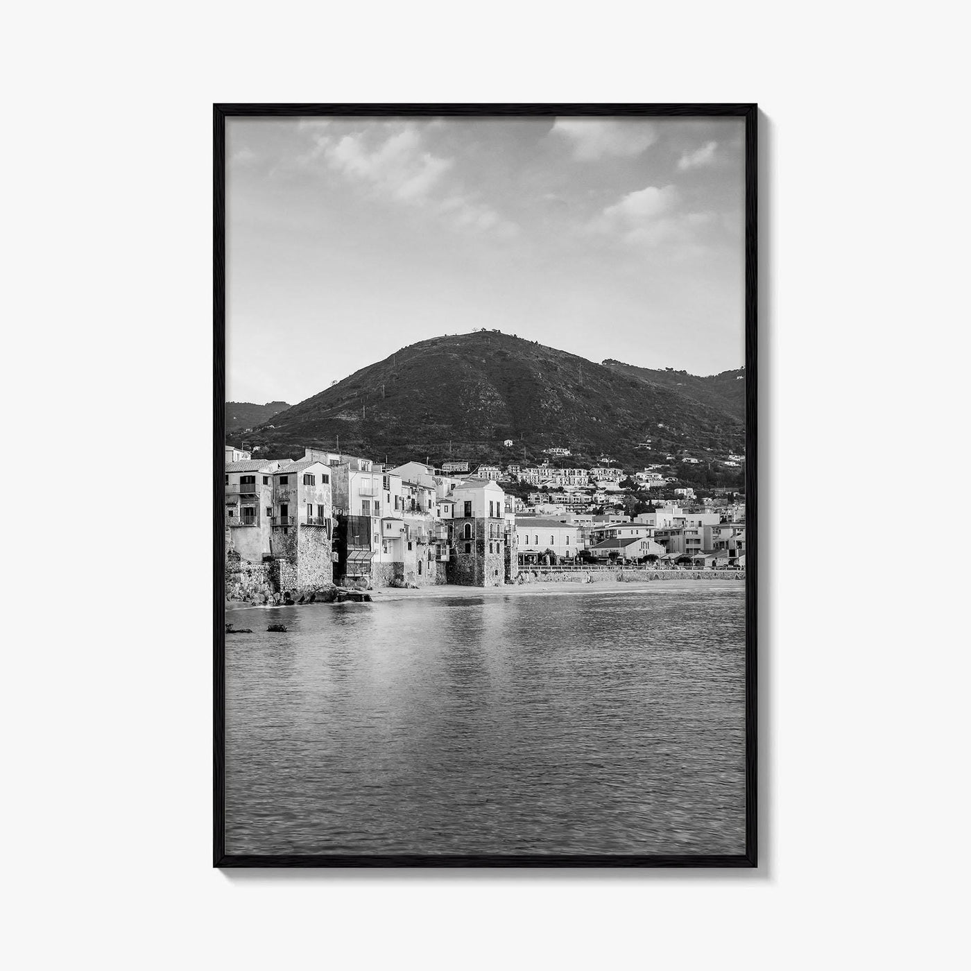 Cefalu Black and White Fine Art Photo Print, Sicily Italy Wall Decor Poster