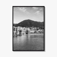 Cefalu Black and White Fine Art Photo Print, Sicily Italy Wall Decor Poster