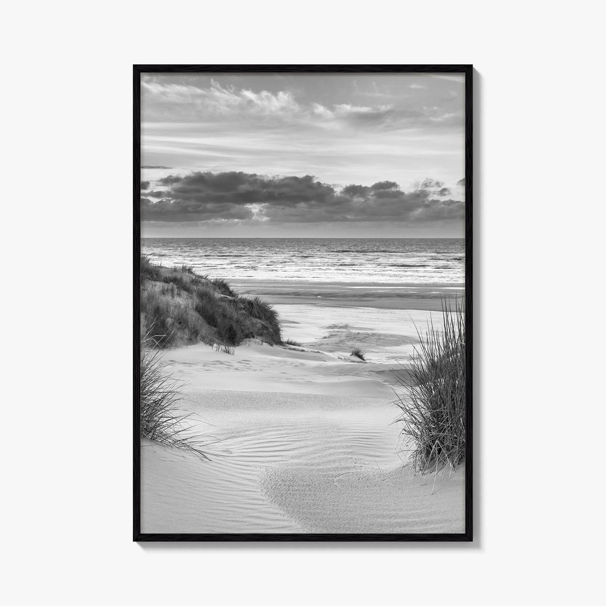 Ameland Black and White Fine Art Photo Print, Friesland Dunes North Sea Netherlands Poster
