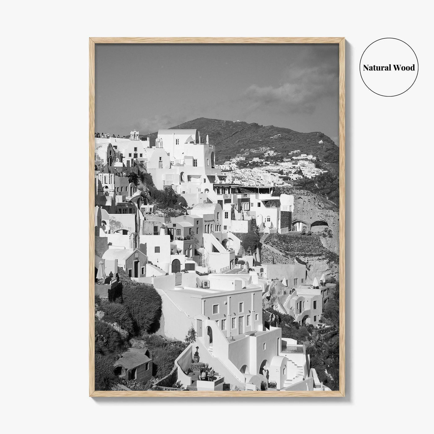 Santorini Fine Art Photo Print, Greece Wall Decor Poster, Greek Islands, Hillside Churches