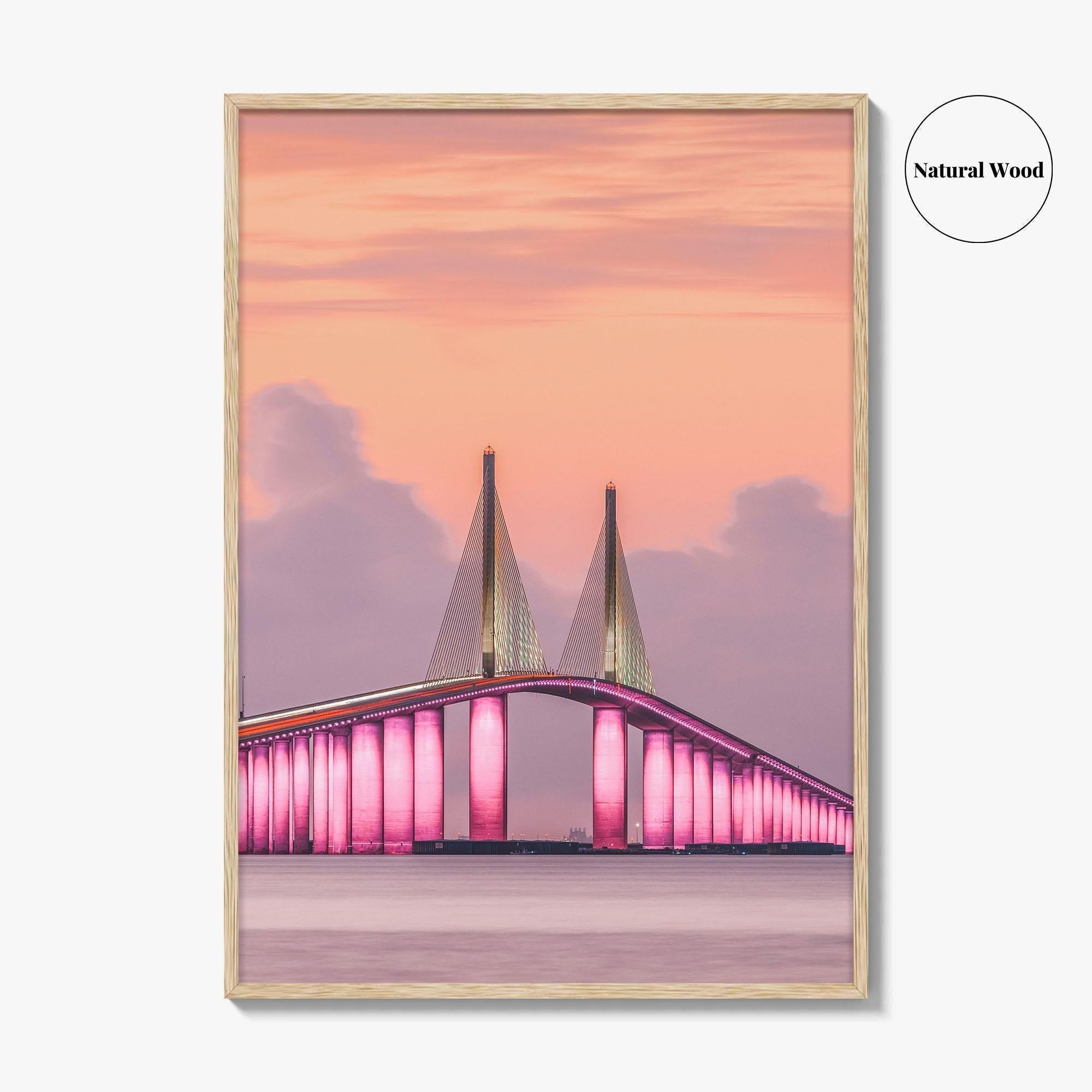 Tampa Fine Art Photo Print, Sunshine Skyway Bridge, Florida USA, Wall Decor