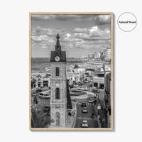 Tel Aviv Black and White Fine Art Photo Print, Jaffa Clock Tower Israel Poster