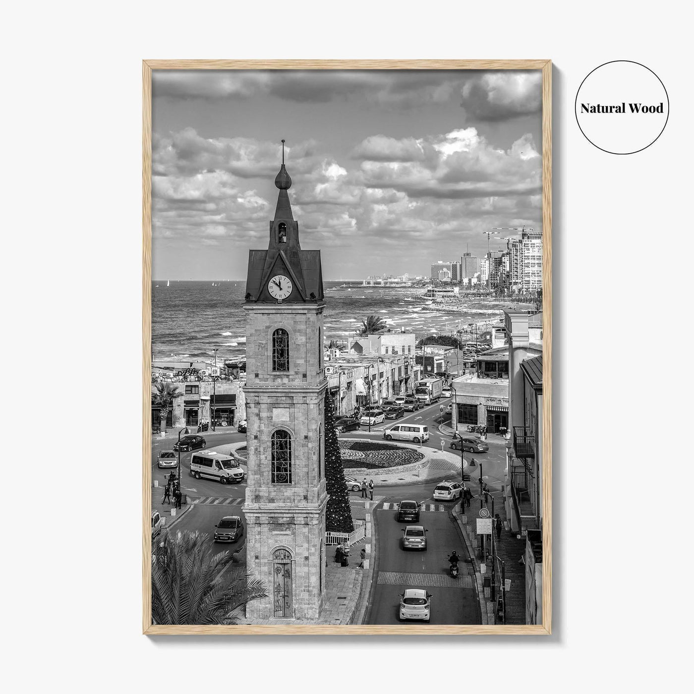 Tel Aviv Black and White Fine Art Photo Print, Jaffa Clock Tower Israel Poster