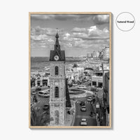 Tel Aviv Black and White Fine Art Photo Print, Jaffa Clock Tower Israel Poster