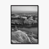 Danube River Romania Black and White Fine Art Photo Print, Dobrogea, Aerial View, Poster