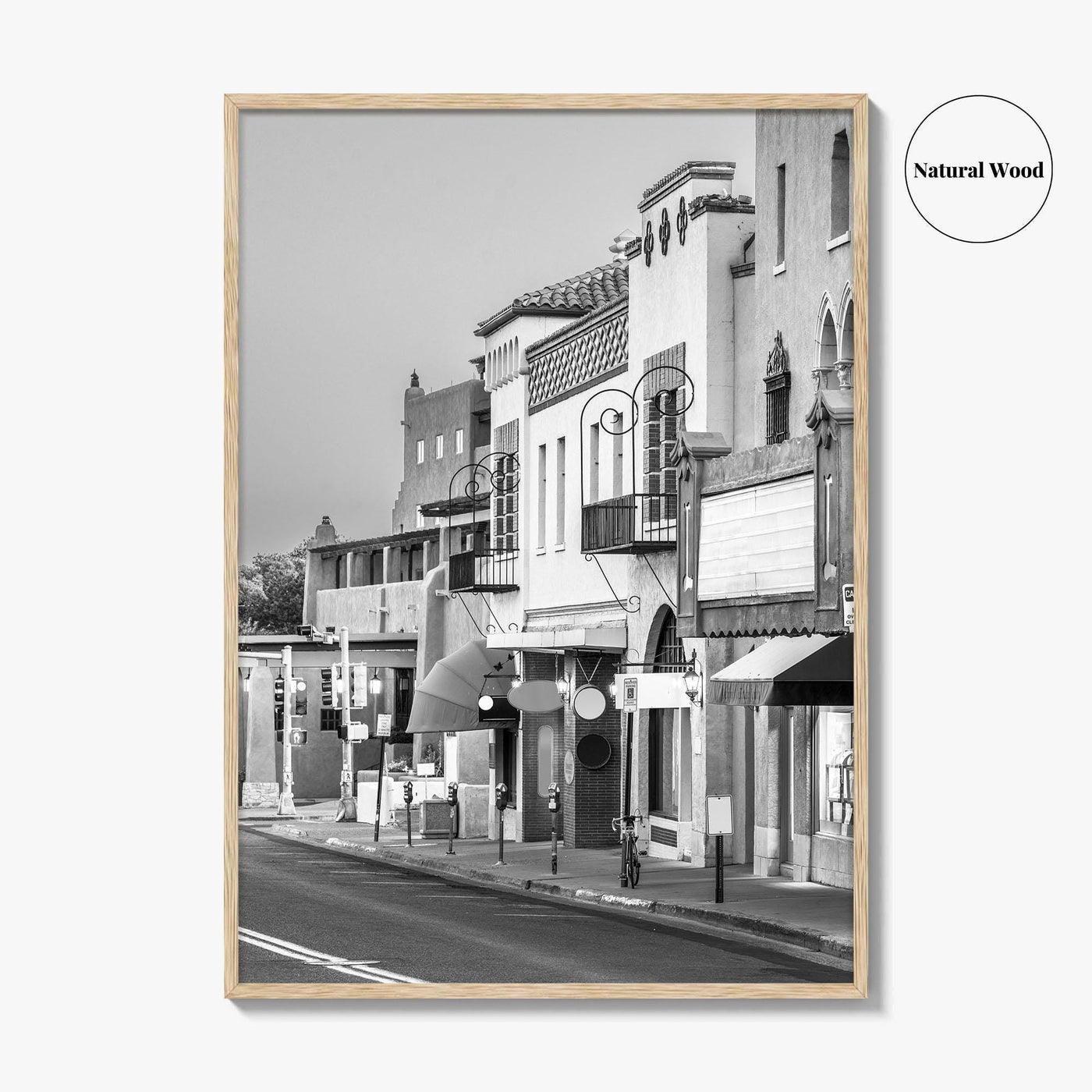 Santa Fe Black and White Fine Art Photo Print, New Mexico Wall Poster, USA