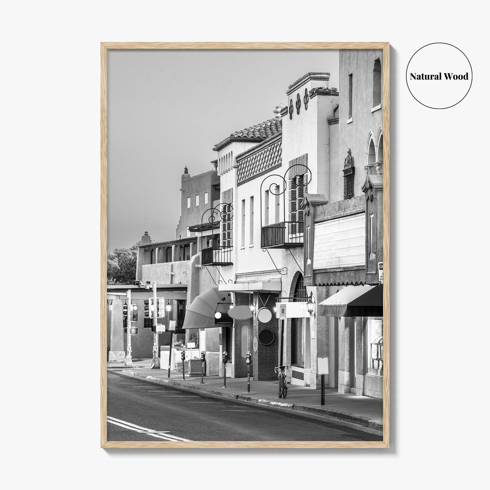 Santa Fe Black and White Fine Art Photo Print, New Mexico Wall Poster, USA