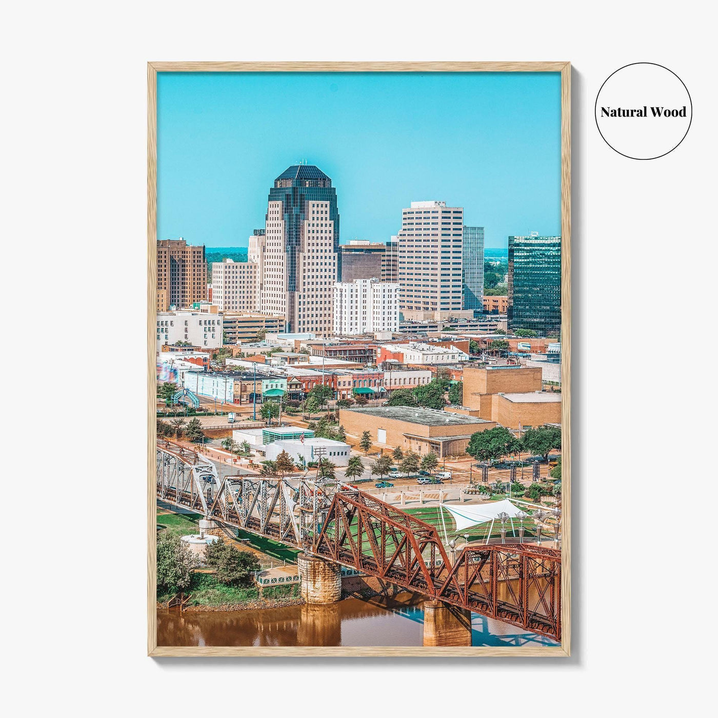 Shreveport Skyline Fine Art Photo Print, River, Louisiana, USA Wall Decor Poster