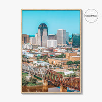 Shreveport Skyline Fine Art Photo Print, River, Louisiana, USA Wall Decor Poster