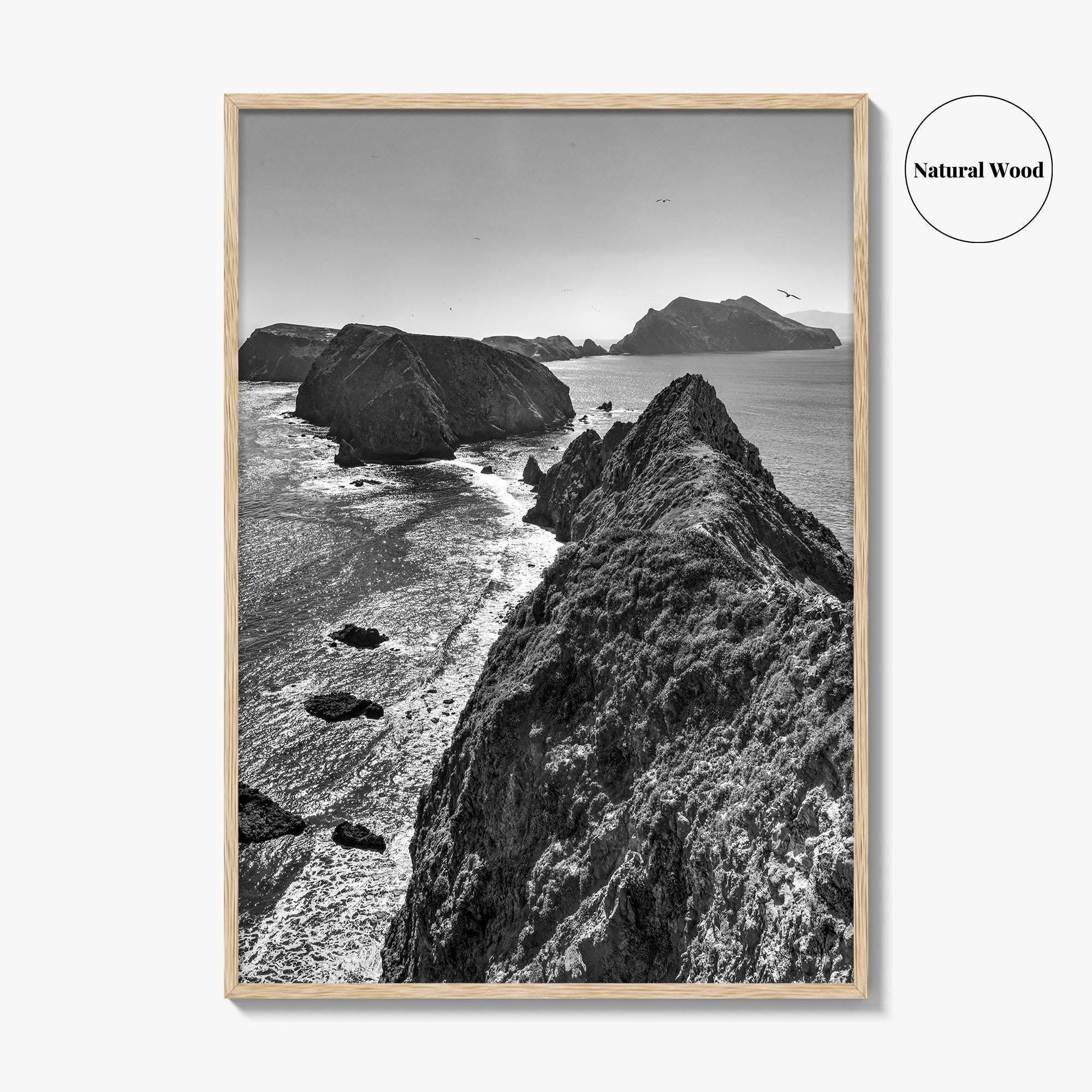 Anacapa Island Black and White Fine Art Photo Print, Channel Islands Poster, California Poster