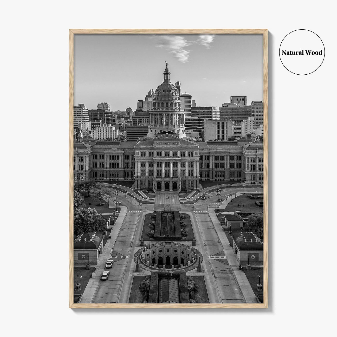 Austin Black and White Fine Art Photo Print, Texas State Capitol, TX, Poster