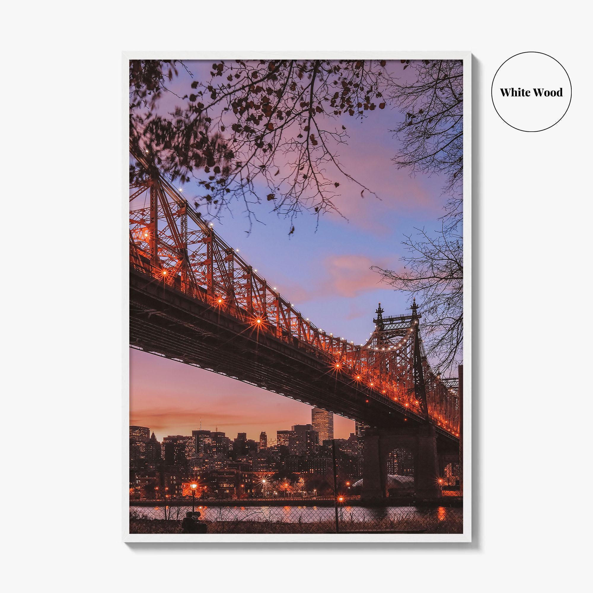 Queens New York Skyline Fine Art Photo Print, Queensboro Bridge, NYC Wall Decor Poster