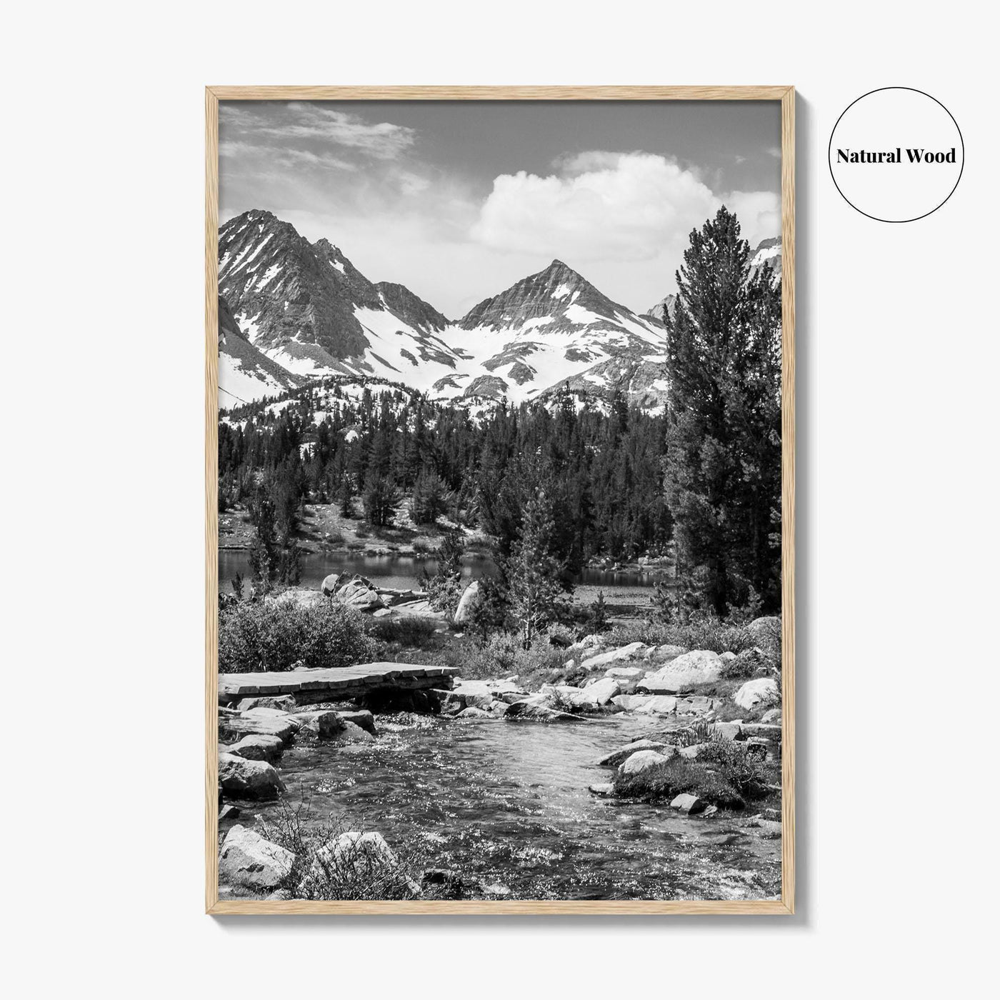 Sierra Nevada Black and White Fine Art Photo Print, Heart Lake, John Muir Trail