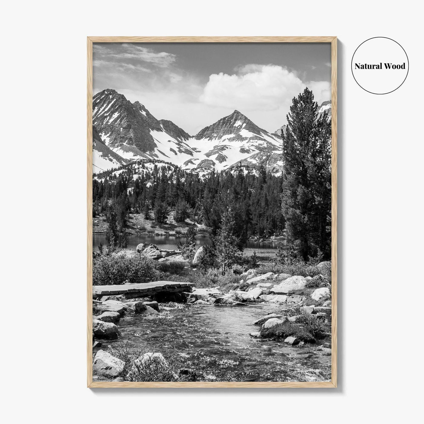 Sierra Nevada Black and White Fine Art Photo Print, Heart Lake, John Muir Trail