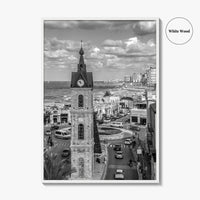 Tel Aviv Black and White Fine Art Photo Print, Jaffa Clock Tower Israel Poster