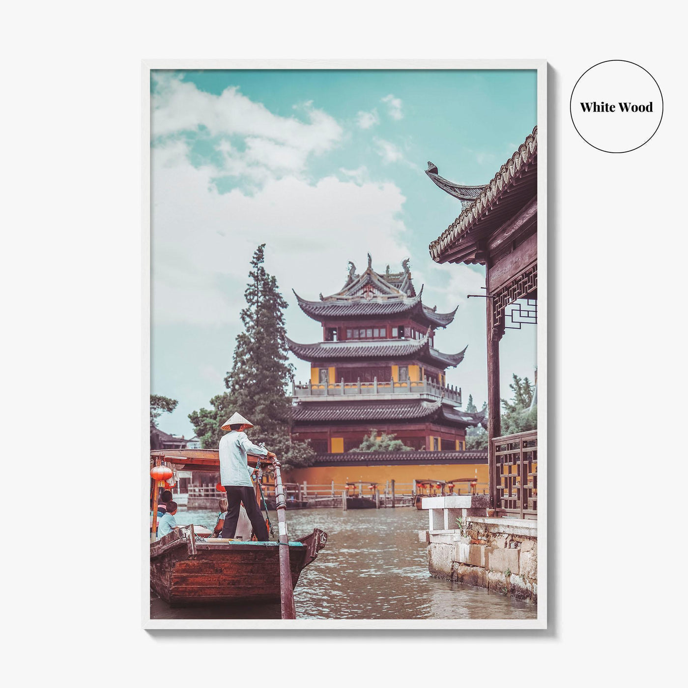 Shanghai Fine Art Photo Print, Zhujiajiao Water Town, China, Boats, Historic Buildings, Wall Poster