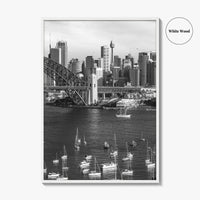 Sydney Skyline Black and White Fine Art Photo Print, Poster, New South Wales Australia