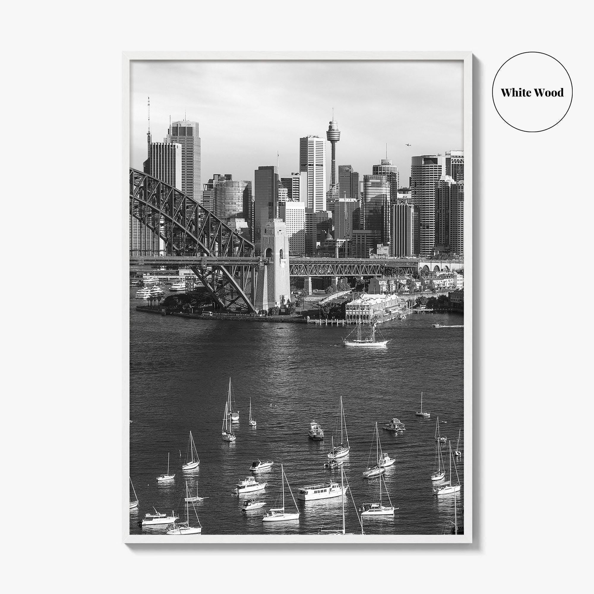 Sydney Skyline Black and White Fine Art Photo Print, Poster, New South Wales Australia