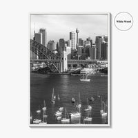 Sydney Skyline Black and White Fine Art Photo Print, Poster, New South Wales Australia