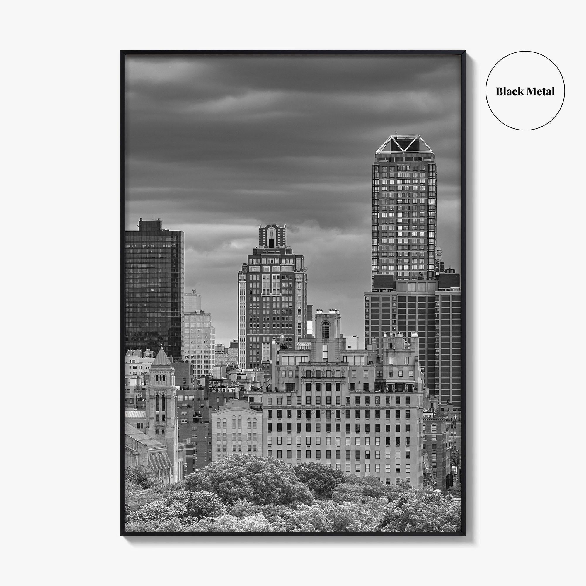 Upper East Side Skyline Black and White Fine Art Photo Print, Central Park NYC