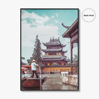 Shanghai Fine Art Photo Print, Zhujiajiao Water Town, China, Boats, Historic Buildings, Wall Poster