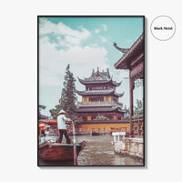 Shanghai Fine Art Photo Print, Zhujiajiao Water Town, China, Boats, Historic Buildings, Wall Poster