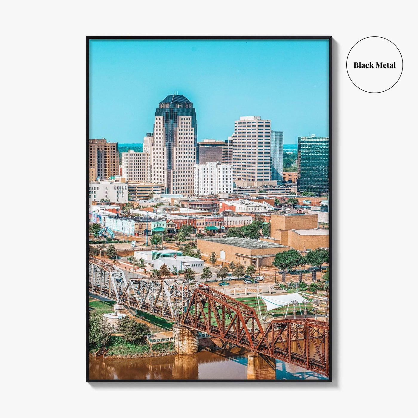 Shreveport Skyline Fine Art Photo Print, River, Louisiana, USA Wall Decor Poster