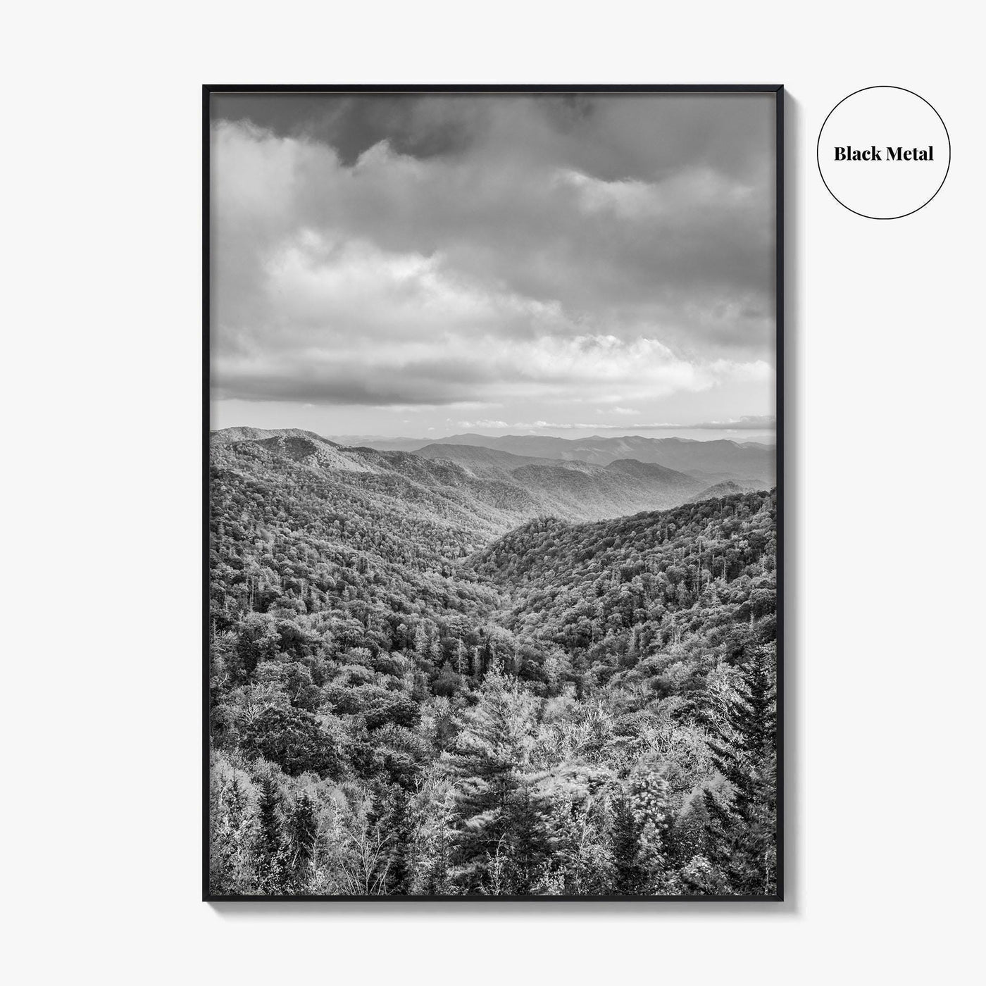 Great Smoky Mountains Black and White Fine Art Photo Print, Tennessee Poster