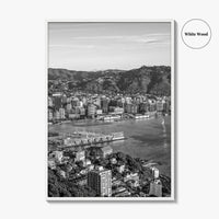 Wellington Skyline Black and White Fine Art Photo Print, Mount Victoria, New Zealand Poster