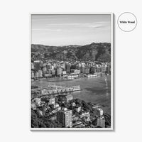 Wellington Skyline Black and White Fine Art Photo Print, Mount Victoria, New Zealand Poster