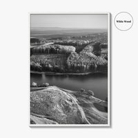 Danube River Romania Black and White Fine Art Photo Print, Dobrogea, Aerial View, Poster