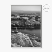 Danube River Romania Black and White Fine Art Photo Print, Dobrogea, Aerial View, Poster