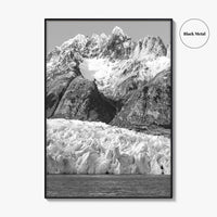 Torres del Paine Black and White Fine Art Photo Print, Grey Glacier, Patagonia Chile