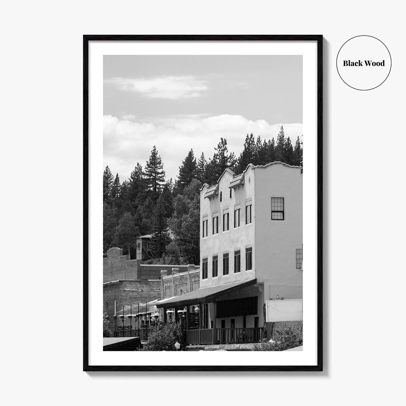 Truckee Black and White Fine Art Photo Print, Historic Downtown, Lake Tahoe California Poster