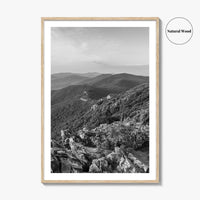 Shenandoah Skyline Black and White Fine Art Photo Print, Drive Stony Man Virginia Poster