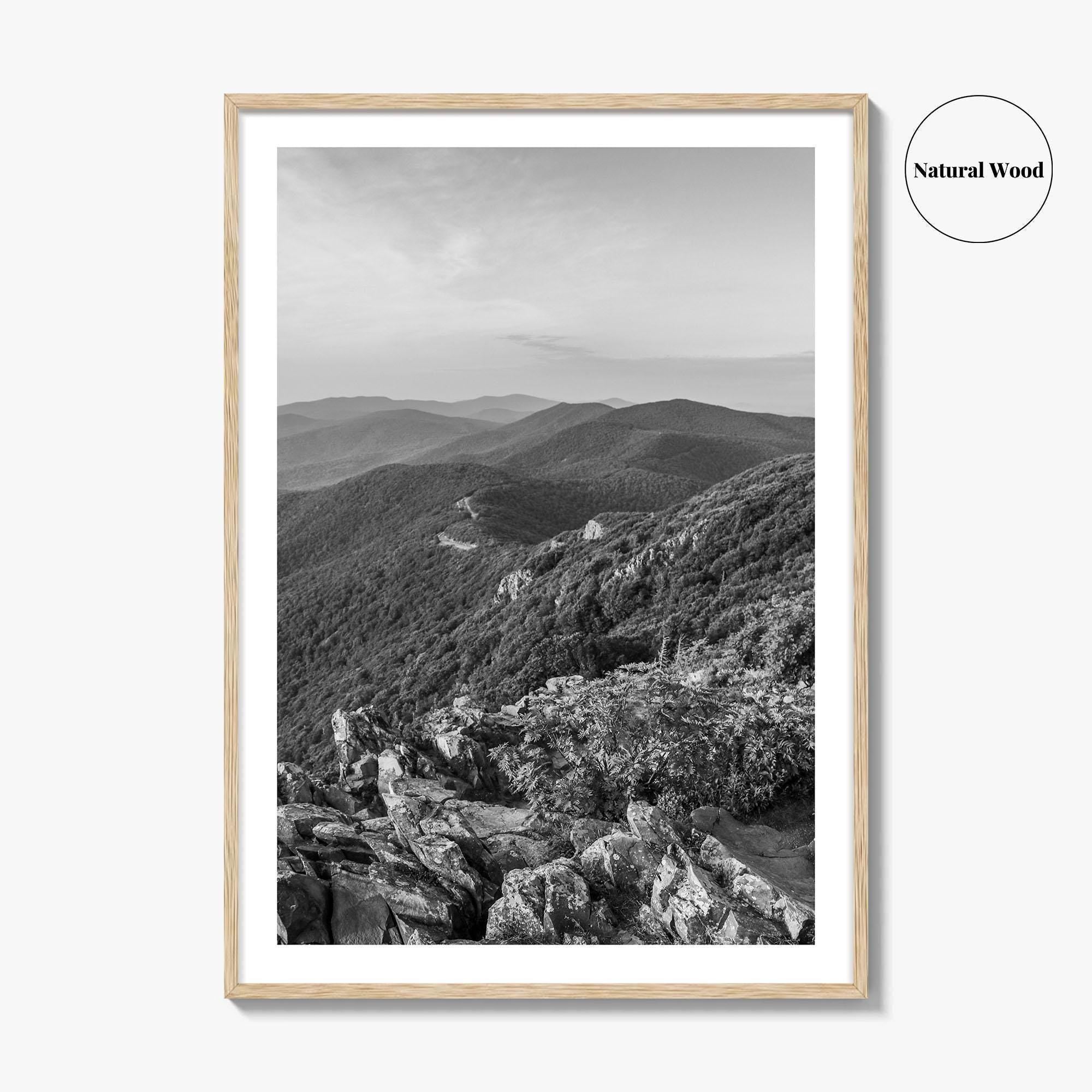 Shenandoah Skyline Black and White Fine Art Photo Print, Drive Stony Man Virginia Poster