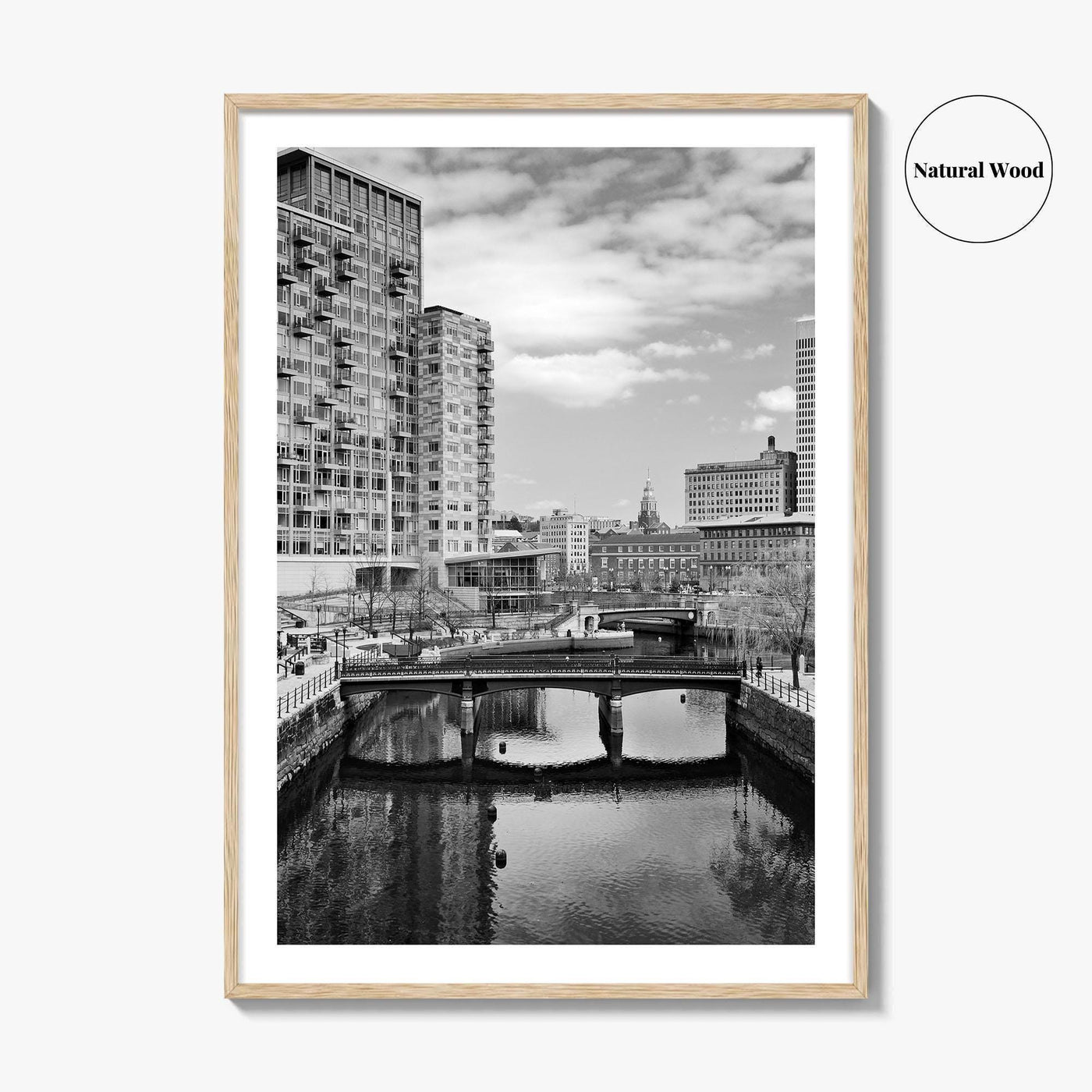 Providence Black and White Fine Art Photo Print, Waterplace Park Poster, Rhode Island Poster