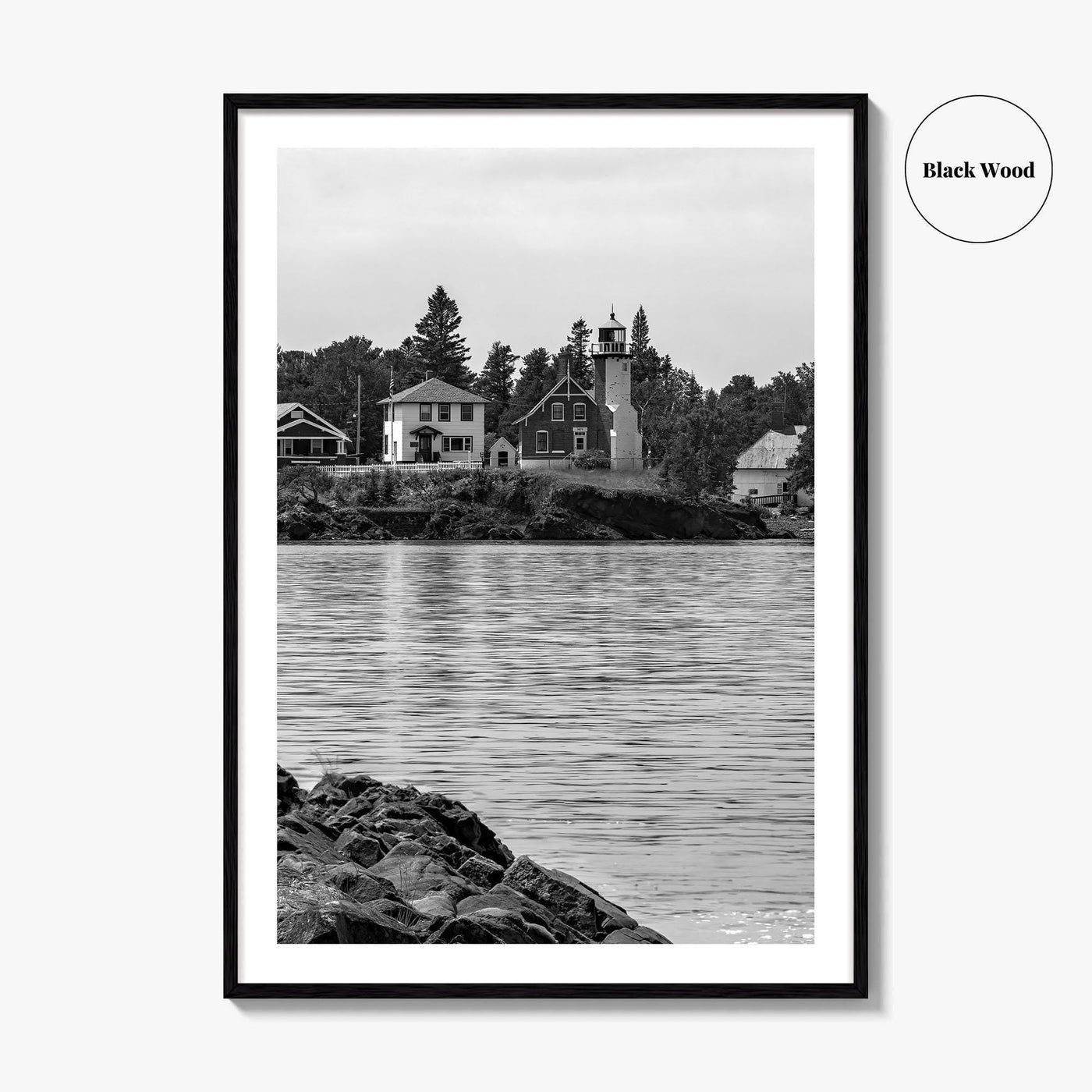 Eagle Harbor Black and White Fine Art Photo Print, Keweenaw Peninsula Michigan Poster