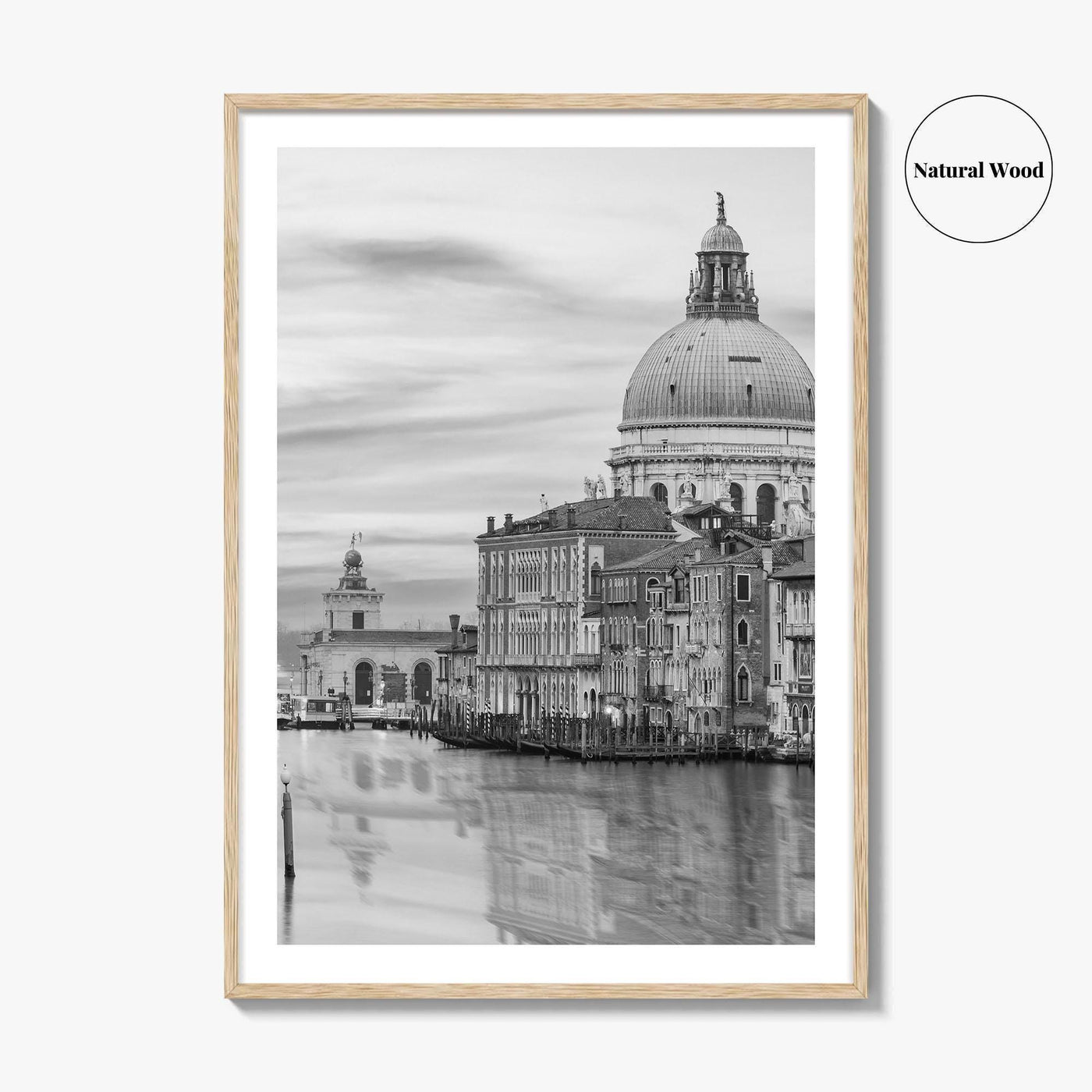 Venice Skyline Black and White Fine Art Photo Print, Grand Canal, Italy Wall Poster