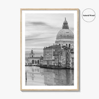 Venice Skyline Black and White Fine Art Photo Print, Grand Canal, Italy Wall Poster