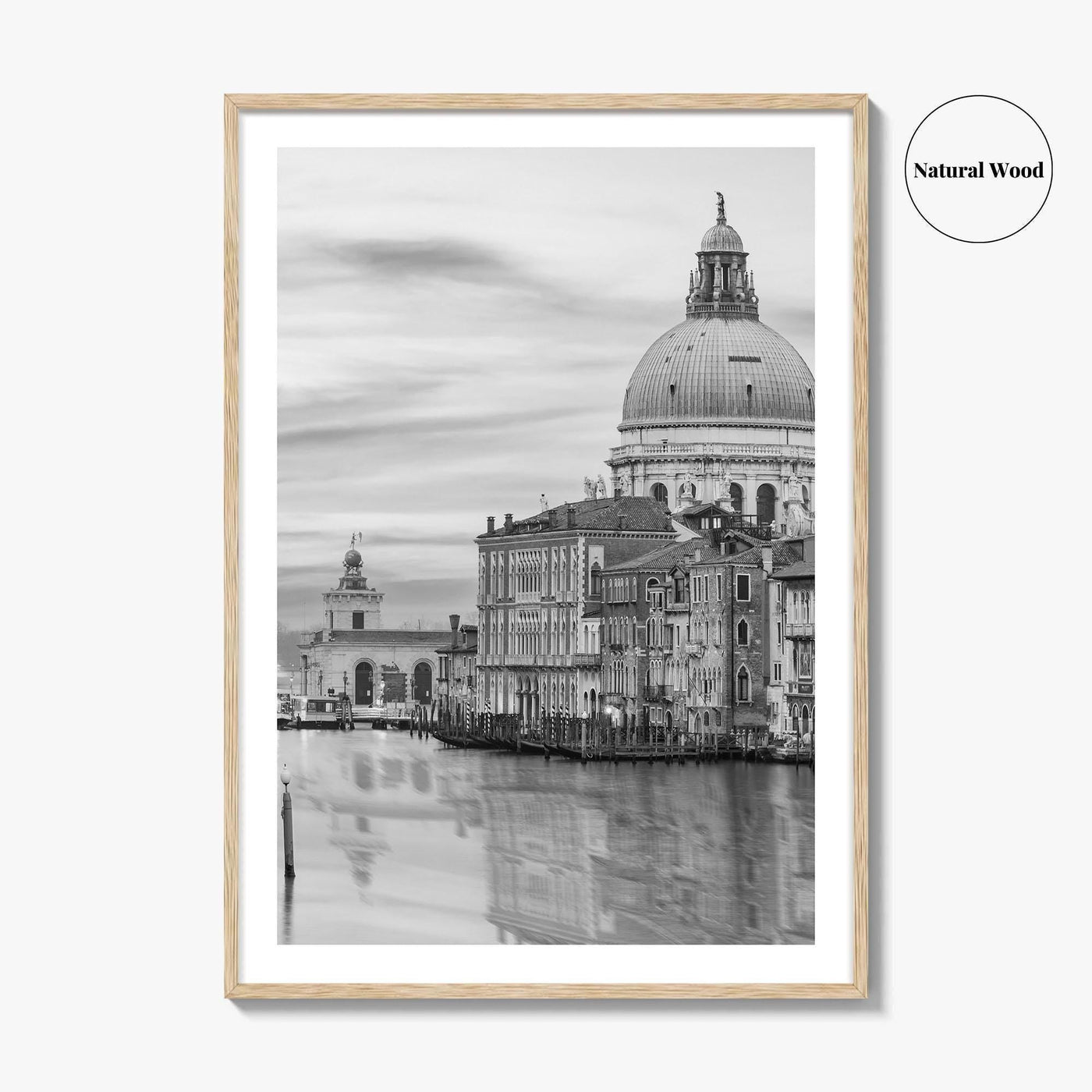 Venice Skyline Black and White Fine Art Photo Print, Grand Canal, Italy Wall Poster